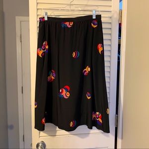 Vintage Silk Skirt with Geometric Design